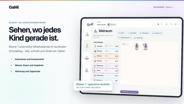 GaMi Ebene 1: operativer Ganztagsbetrieb, im Aufbau