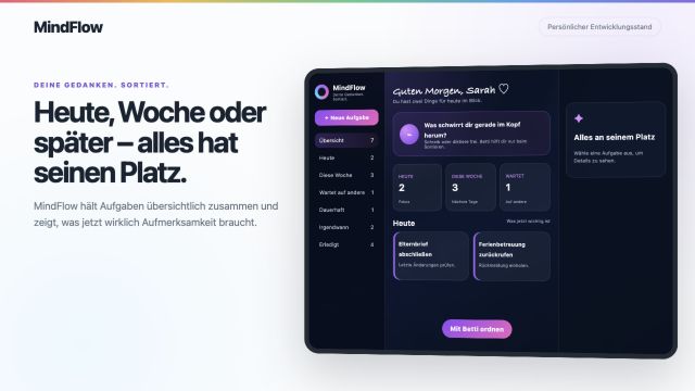 MindFlow Übersicht mit vollständiger Bildschirmkante
